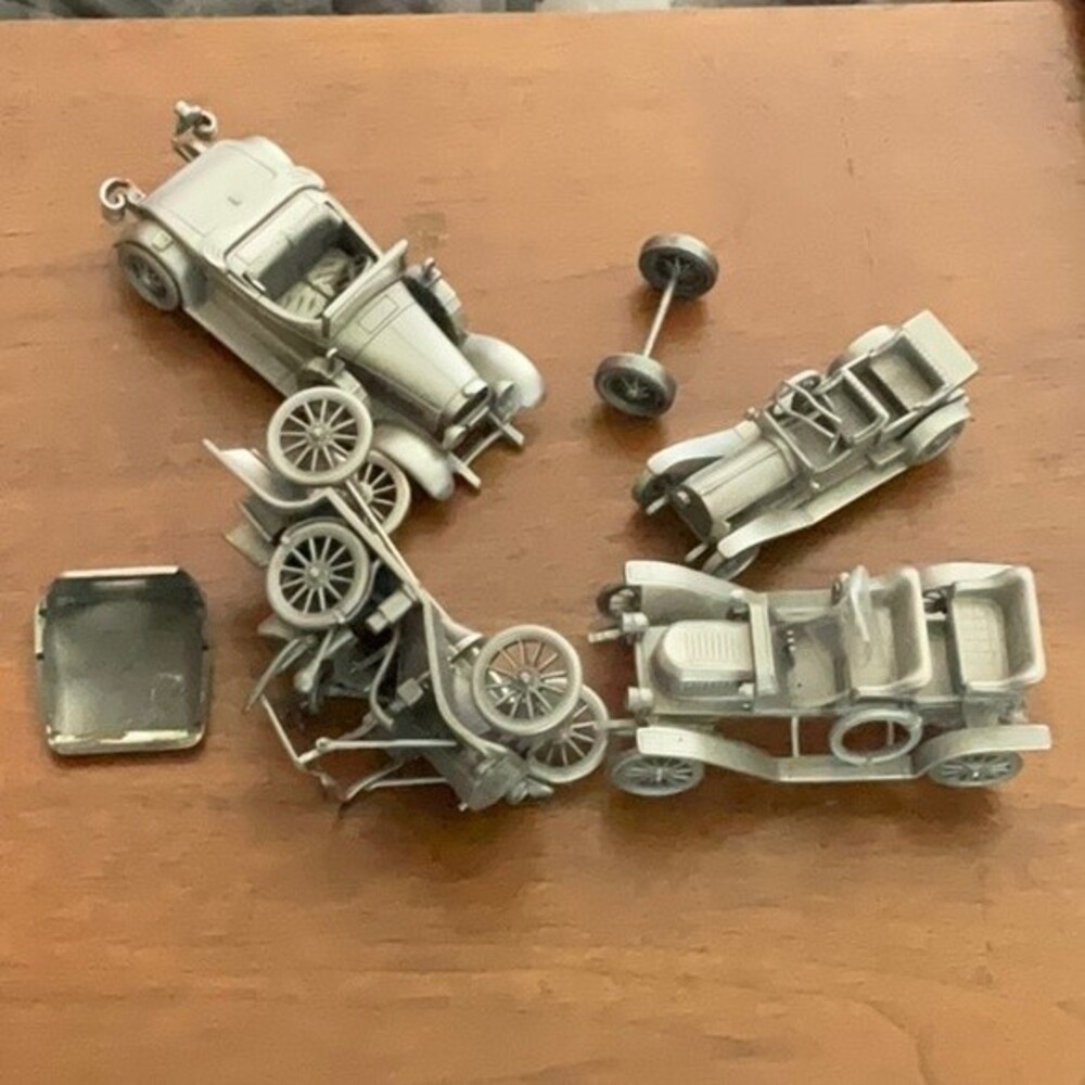 Danbury Mint 4 car wreck pewter